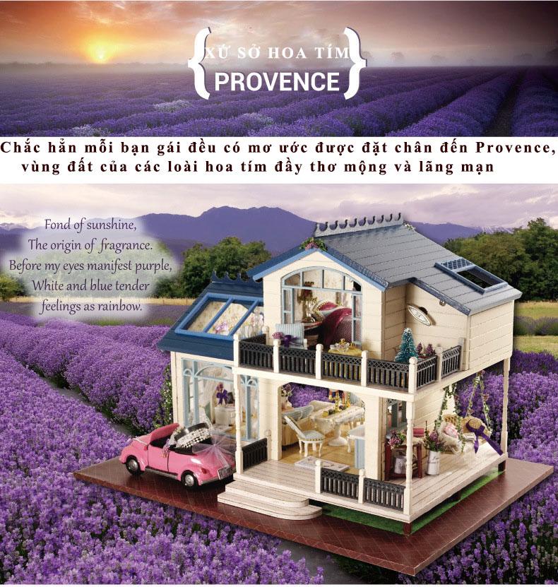 Mô hình nhà gỗ DIY biệt thự xứ sở hoa tím