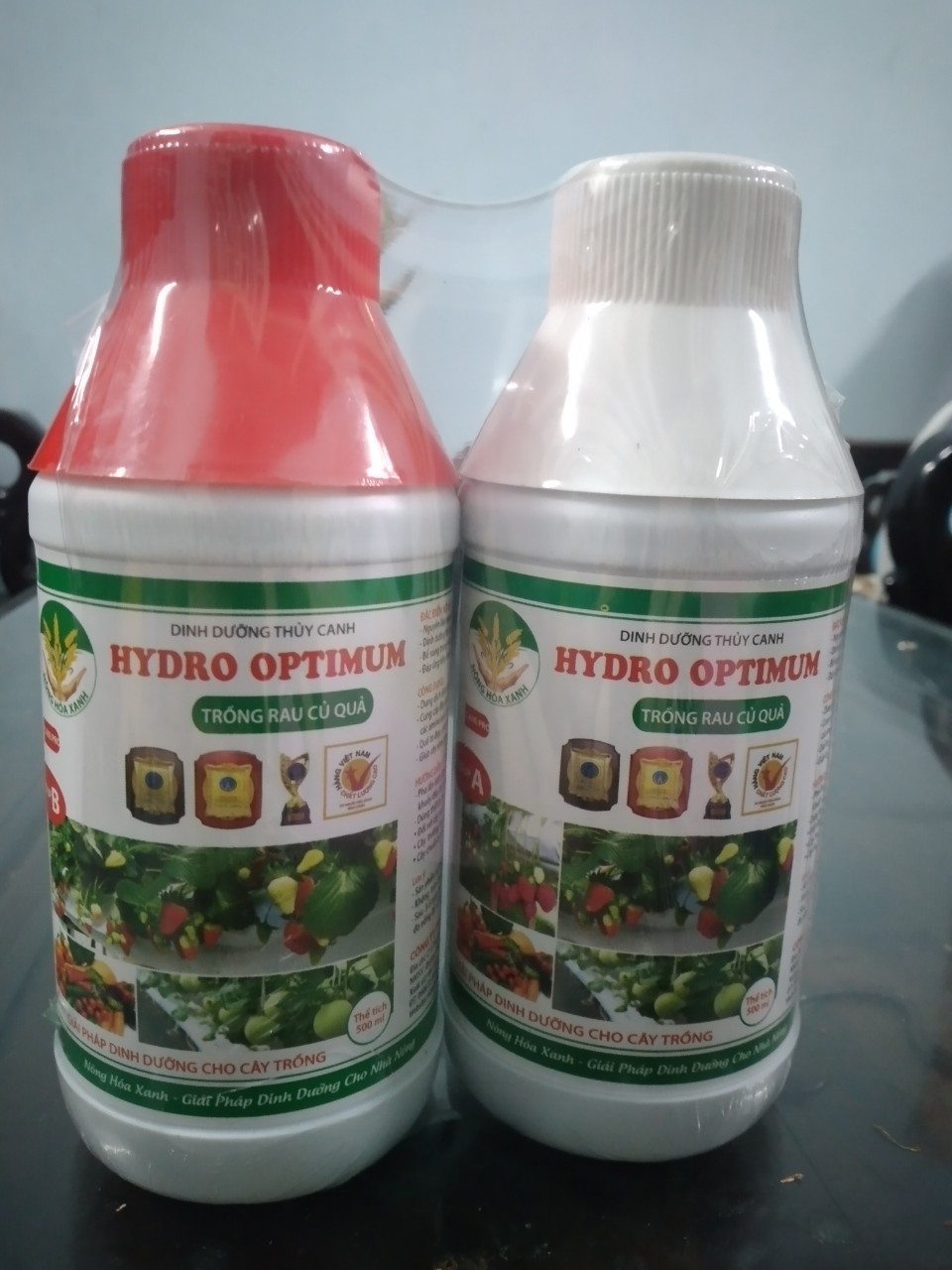 Dung dịch thủy canh chuyên dụng cây lấy củ quả _ hydro optimus f _ 2 chai_500ml/chai.