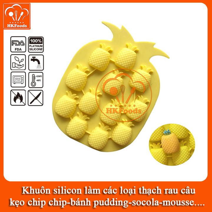 Khuôn silicon làm thạch rau câu socola 12 quả dứa