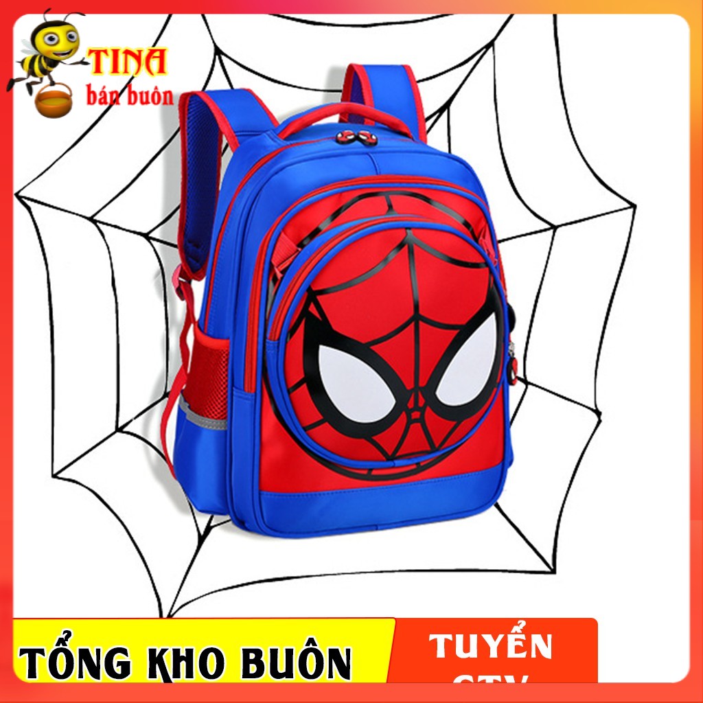 [GIÁ HỦY DIỆT] balo siêu nhân người nhện, tặng ngay túi chéo in hình siêu nhân, dành cho bé trai lớp 1 đến lớp 9 TE42