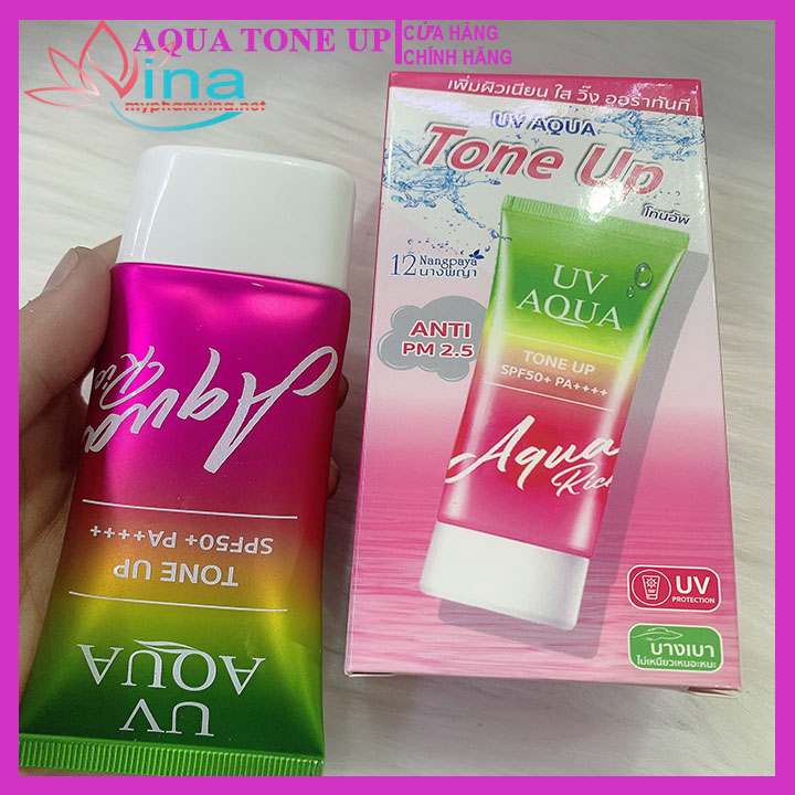 [HCM]KEM CHỐNǤ NẮNG UV AQUA TONE UP SPF50 + PA ++++ 60ML THÁI LAN (XANH LÁ)