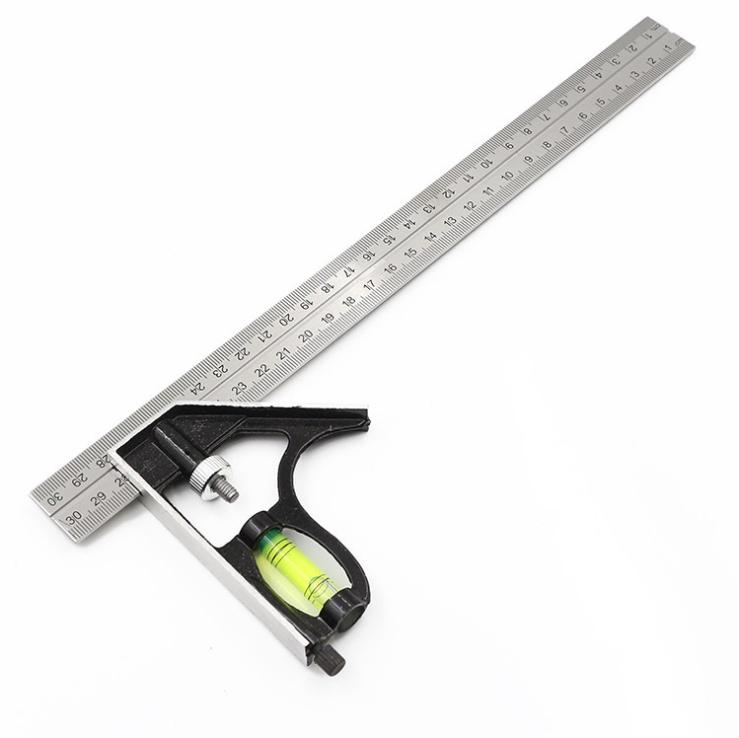 Thước góc thủy qh 30cm - thép nguyên khối - thước góc cân nước