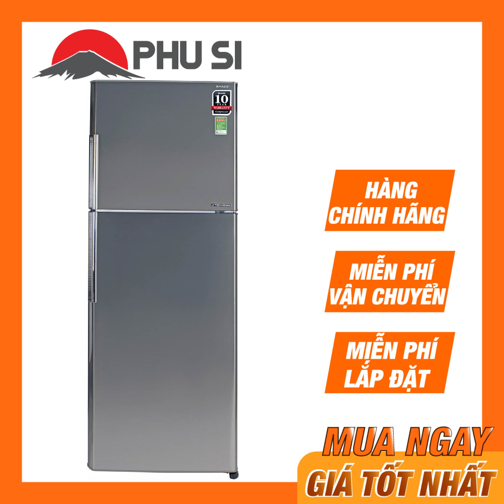 ✅[Trả góp 0%]Tủ lạnh Sharp Inverter 342 lít SJ-X346E-SL