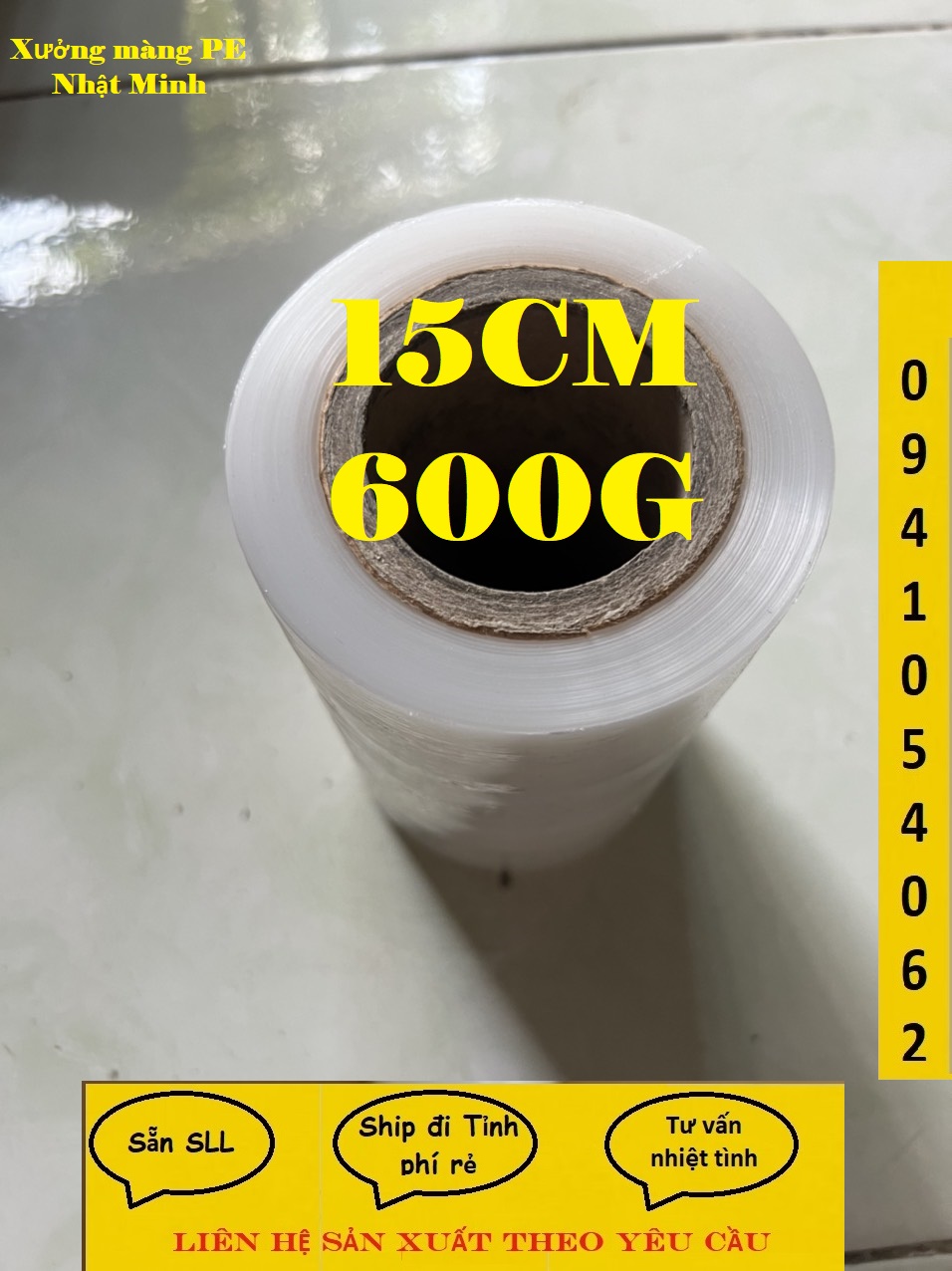 Màng pe, màng co, màng quấn 15cm