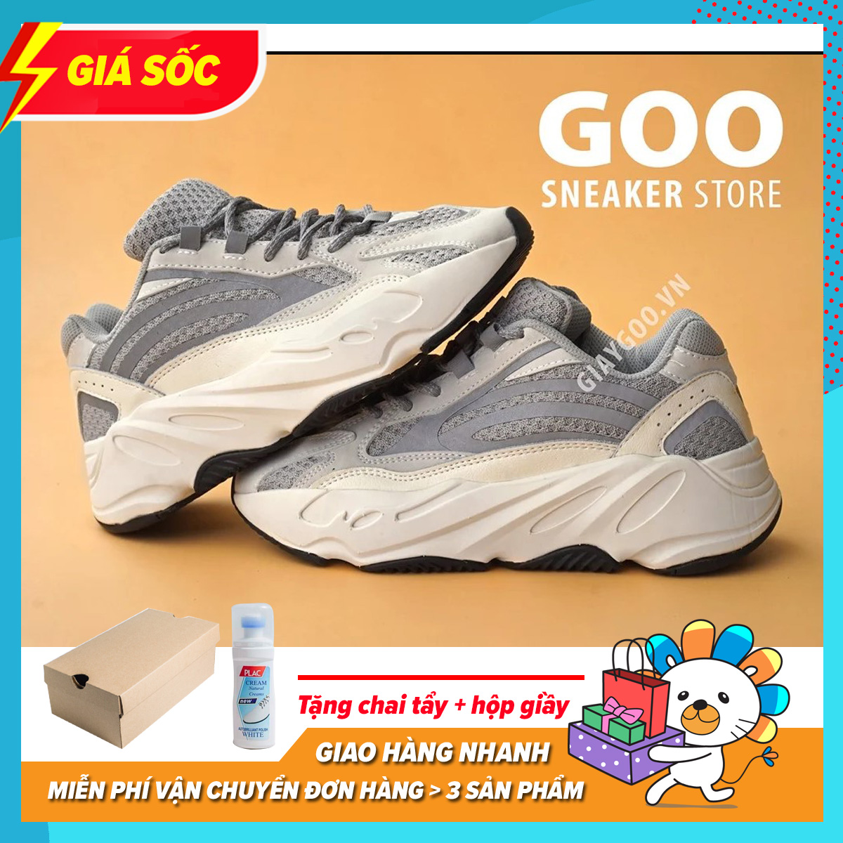Giày Thể Thao Sneaker Yeezy 700 Static Phản Quang , Giày Chạy Bộ Yezzy 700 Static Phản Quang , Giày Độn Đế HÓT 2020