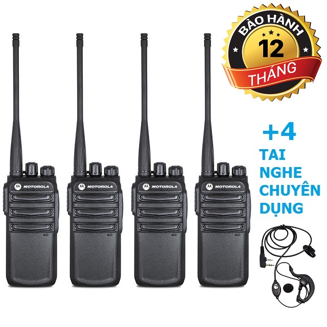 Bộ 4 máy bộ đàm motorola cp838 + 4 tai nghe chuyên dụng