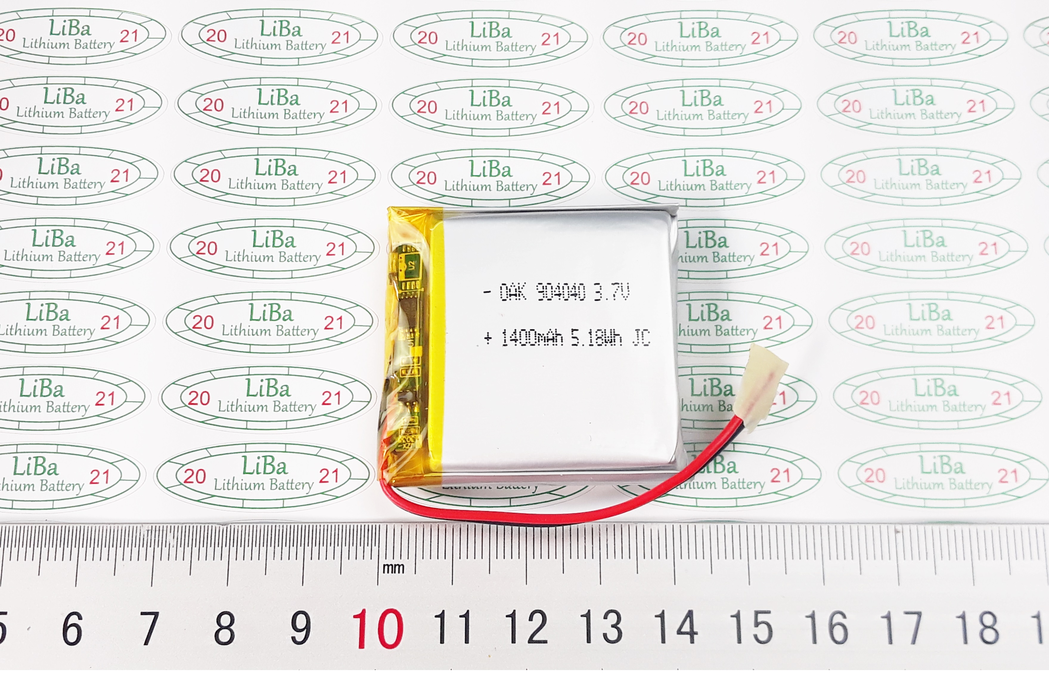 Pin lithium polyme 3.7v 1400mah 40 x 40 mm - liba