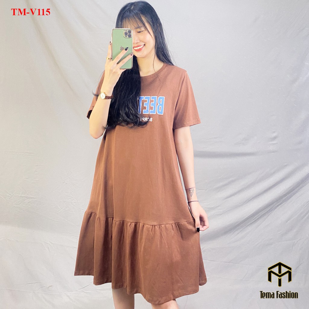 Đầm bigsize MIA 1992 - Váy bầu cổ tròn có chữ trước ngực chất cotton siêu mát