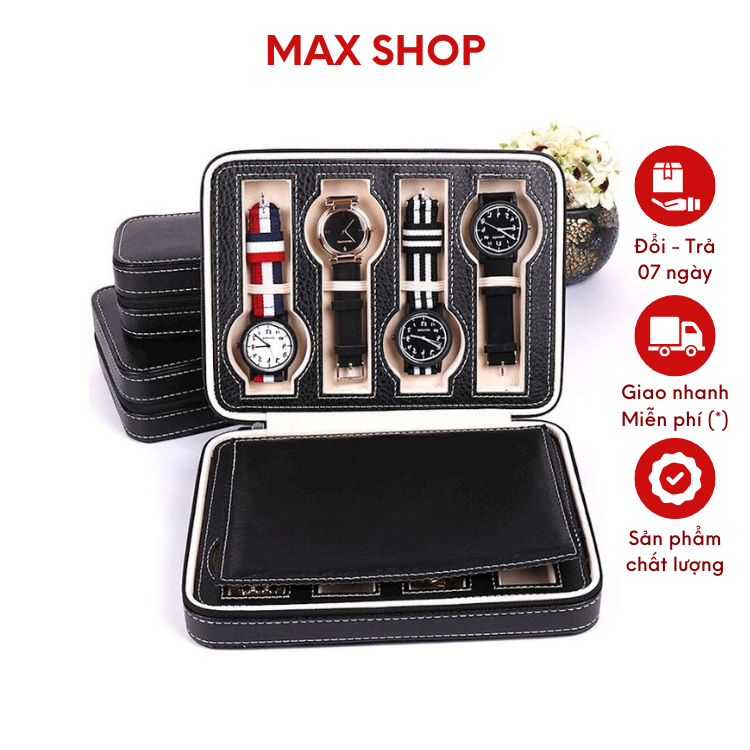 Hộp Đựng Đồng Hồ Du Lịch Bằng Da 8 Ngăn - Mã HD8NH