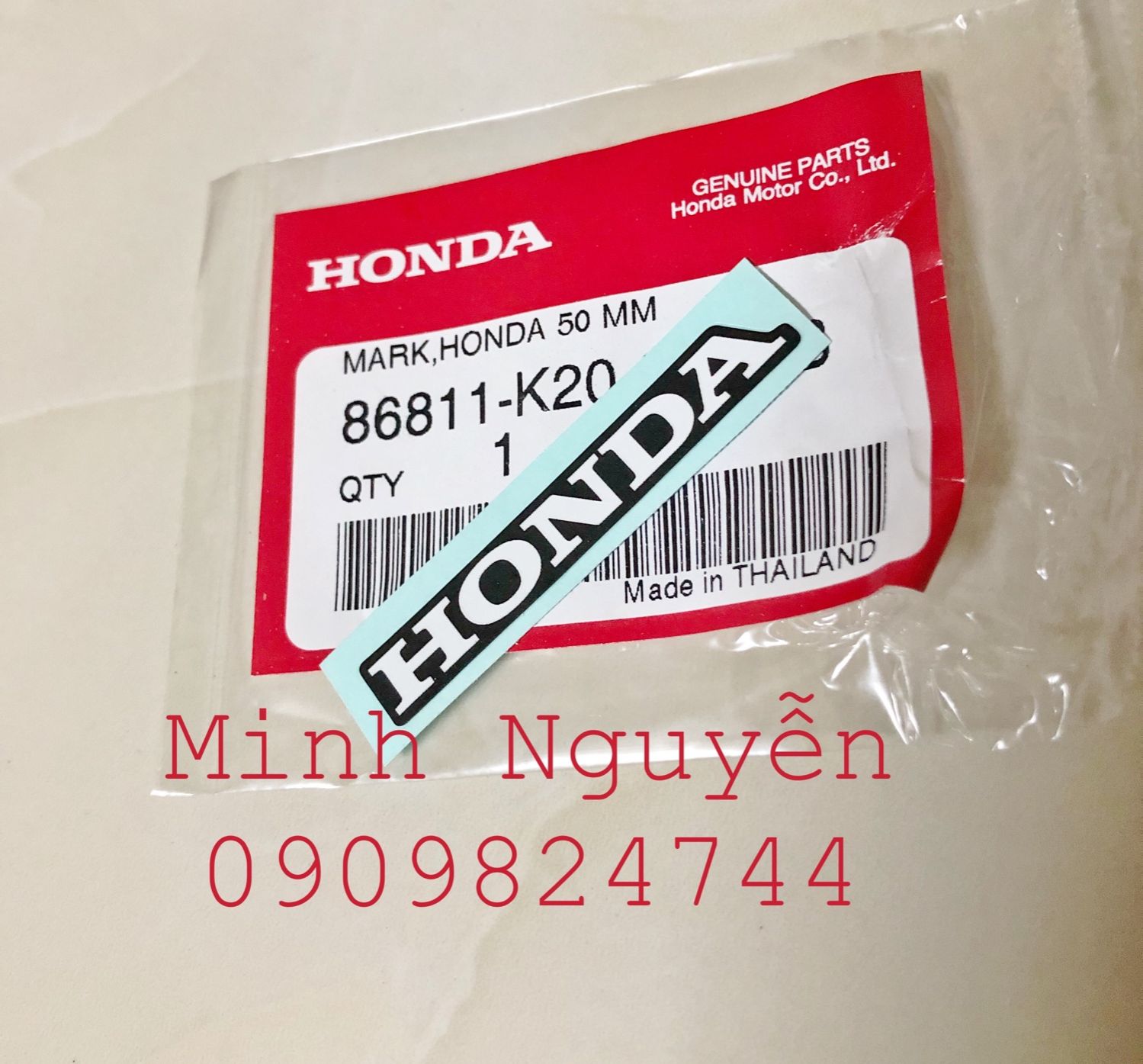 Tem chữ honda 50mm chính hãng honda
