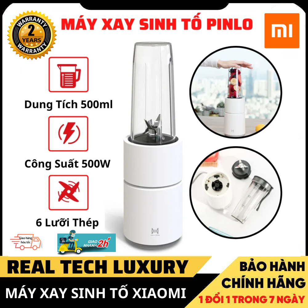 Máy xay sinh tố Mini Xiaomi Pinlo 500ml, Công Suất Lớn 500W, Xay được đá, Chất liệu siêu bền, xay đa năng. Hàng chính hãng, Máy xay cầm tay Máy xay đa năng Máy xay mini Máy xay sinh tố Máy xay gia đình Máy xay Xiaomi . Bảo hành 2 năm