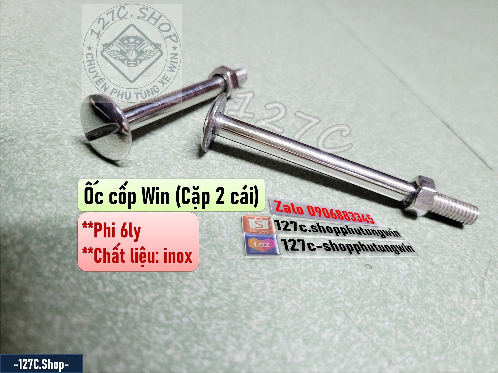 Cặp ốc cốp win 100 win 125 inox