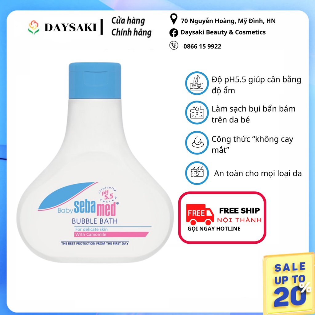 Sữa tắm gội dịu nhẹ toàn thân cho bé Sebamed pH5.5 Baby Sebamed Bubble