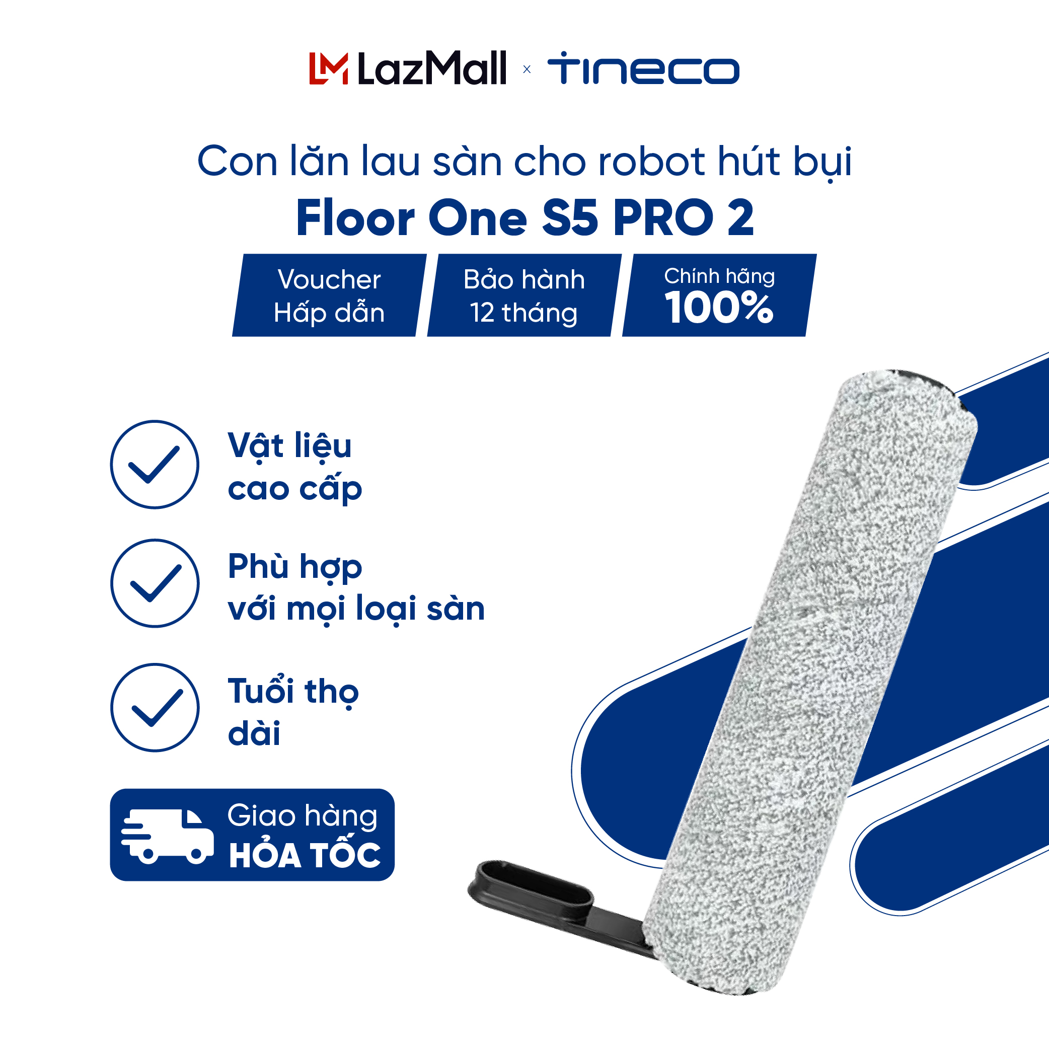 Con lăn lau sàn cho robot hút bụi Tineco Floor One S5 PRO 2