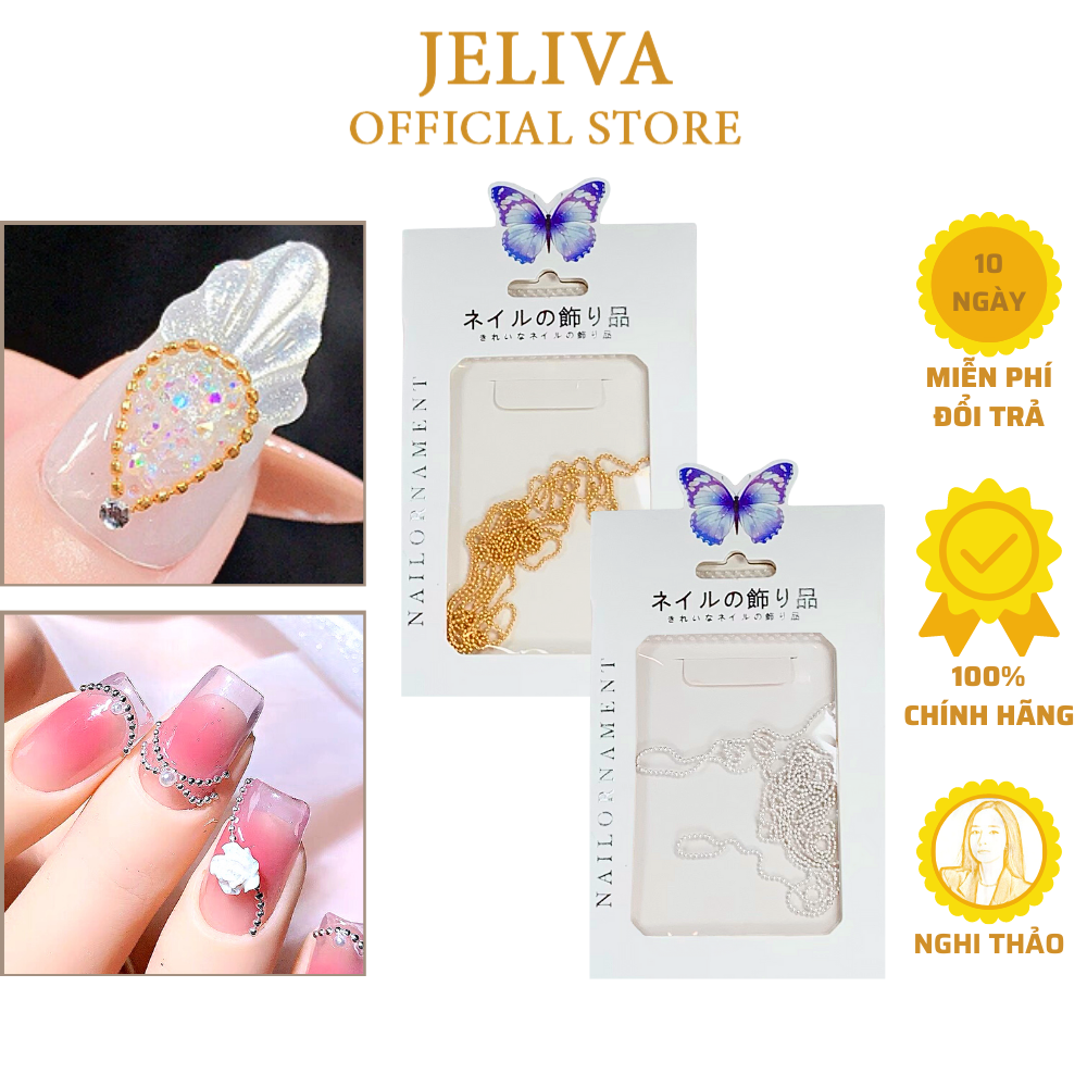 Dây bi nail tròn đính móng nghi thảo