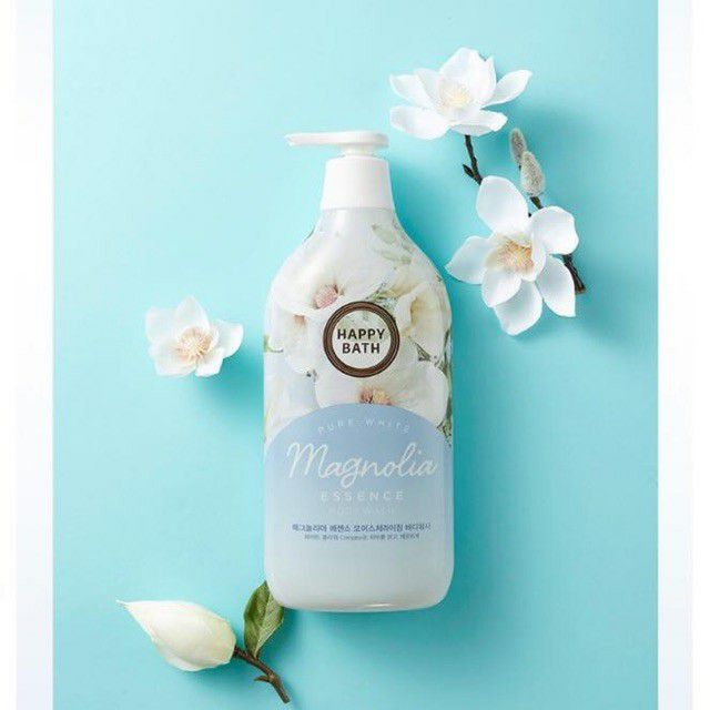 [HCM]Sữa tắm dưỡng ẩm trắng da hương hoa mộc lan Happy Bath Pure White Magnolia Essence Body Wash 900gr