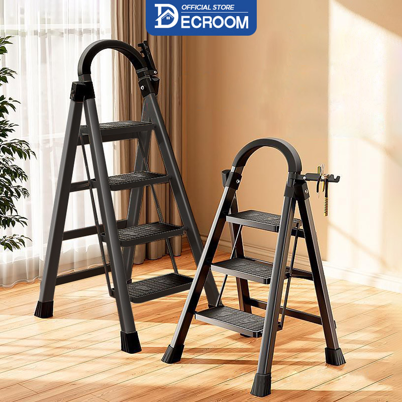 DECROOM Thang Thép Carbon Gấp Gia Dình 36 Bậc Trong Nhà Và Ngoài Trời Tiện Iợi Năng Thang Bậc Hình Chữ A Dày An Toàn Có Thể Thu Vào Di Dộng Chịu Tải 500kg