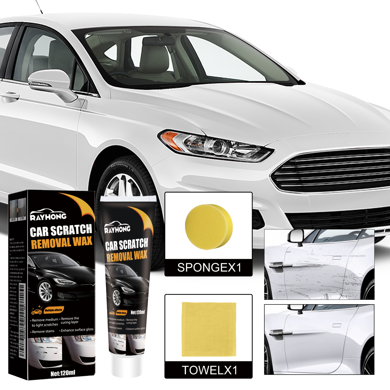 Rayhong Car Scratch Wax   Car Paint Protection Polishing Mark Removal Maintenance Paint Surface Repair Cleaning Decontamination Abradant