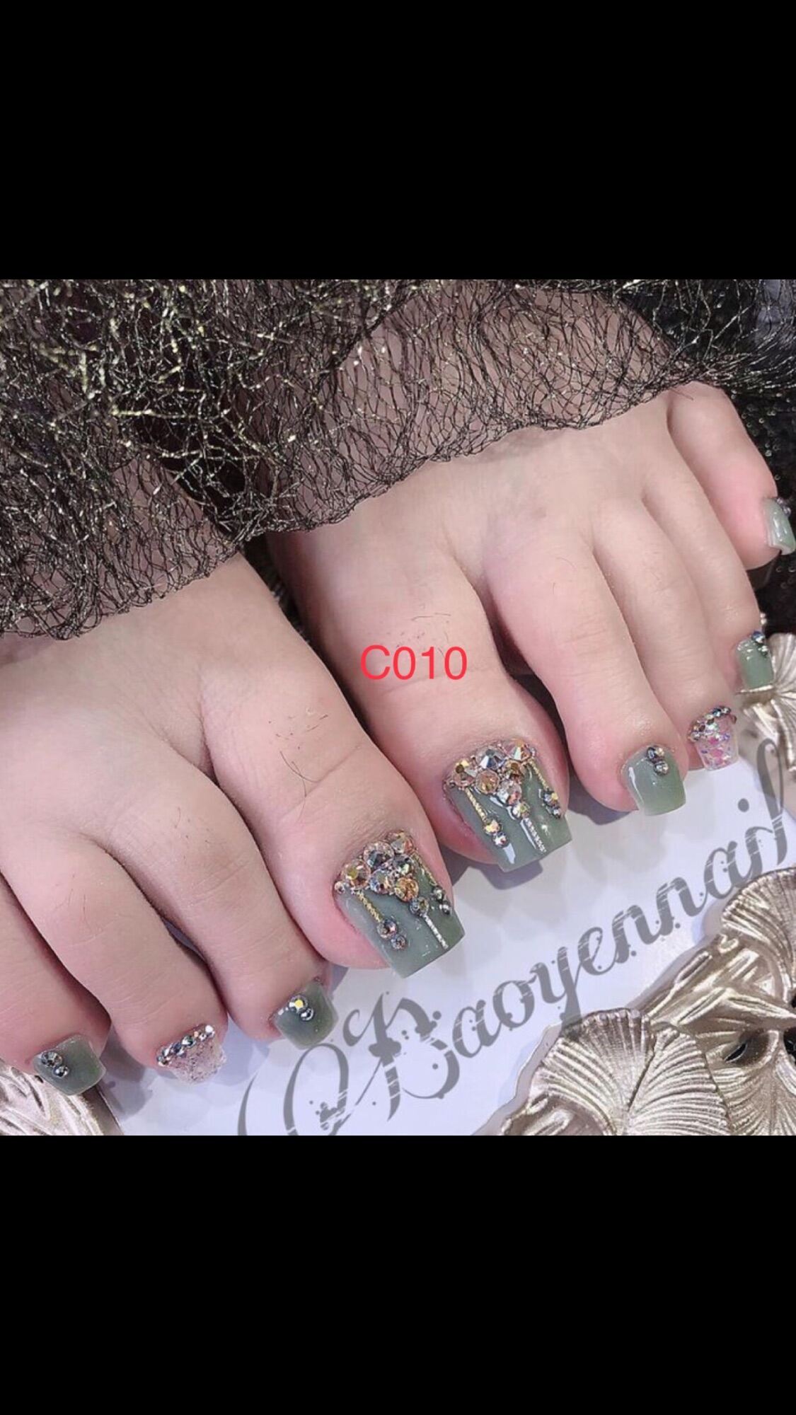 C010- móng chân giả- nail thiết kế