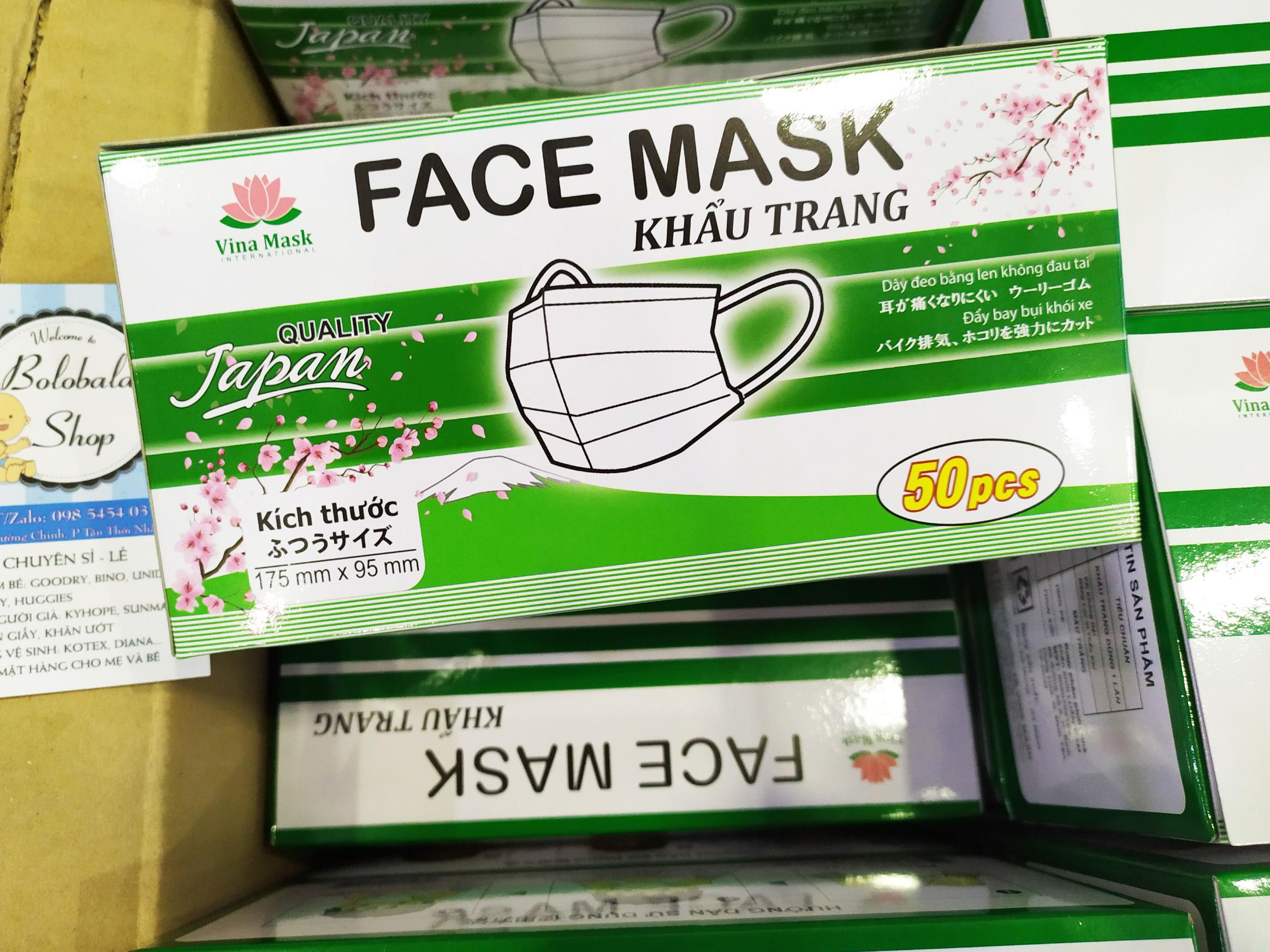 [HCM]Khẩu trang VINAMASK chuẩn Nhật - Hộp 50 cái