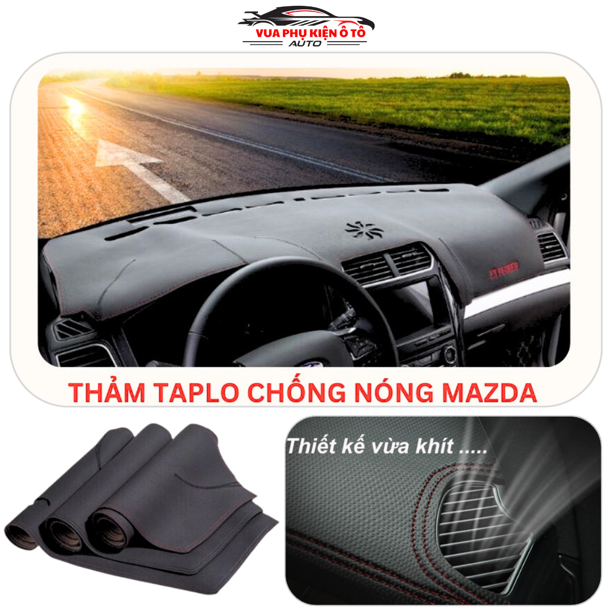Thảm phủ taplo xe mazda 3 đời 2019-2023 cao cấp