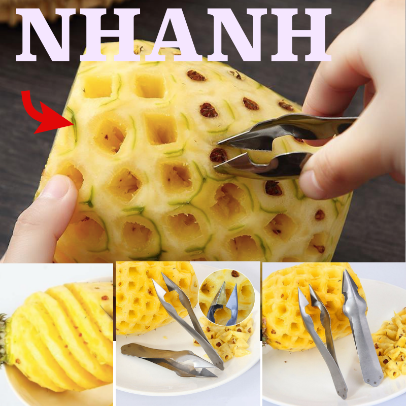 SIU NHANH, Combo 2 Cây Cắt Mắt Dứa | Dụng Cụ Loại Bỏ Mắt Dứa, Kích Thước dài 13cm