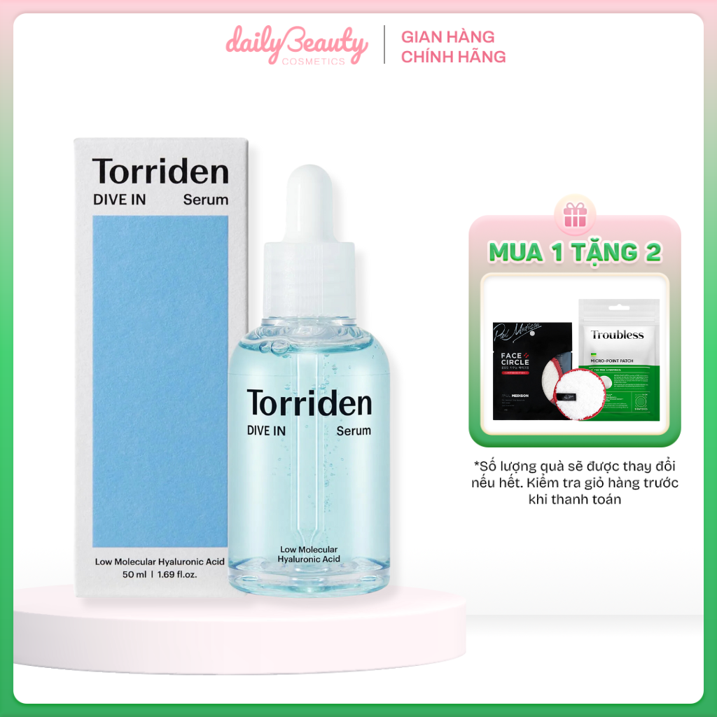 Serum dưỡng ẩm Torriden DIVE IN Low Molecular Hyaluronic Acid Serum 50ml Daily Beauty