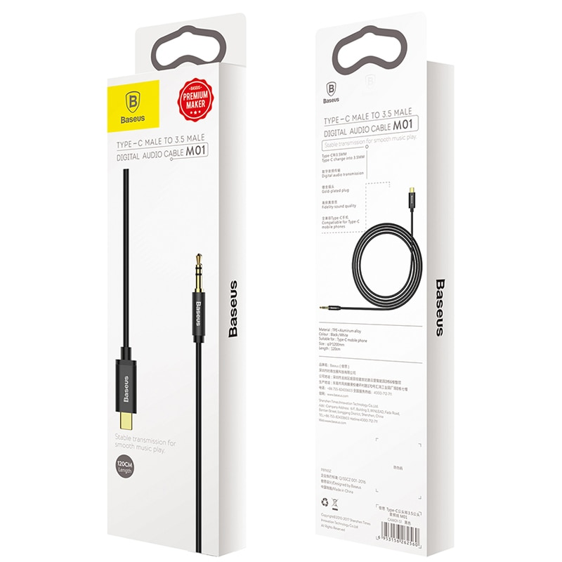Cáp chuyển audio type c sang 3.5 aux baseus m01