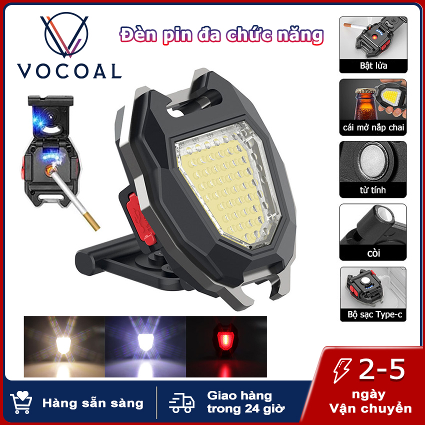 Vocoal đèn móc khóa mini led móc khóa di động siêu sáng sạc usb