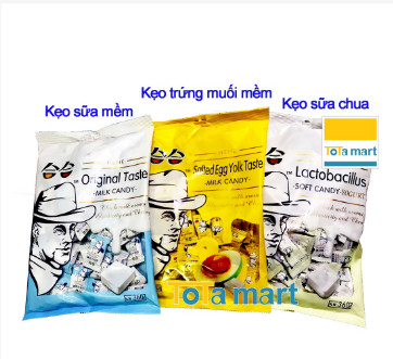 [Cực Ngon] Combo 3 gói Kẹo sữa chua ông già Đài Loan gói to 360gr đủ 3 vị