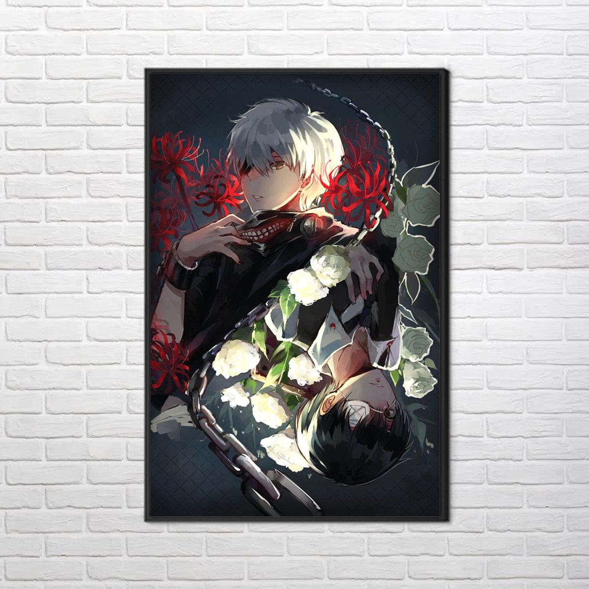 Tranh canvas anime tokyo ghoul, treo tường in theo yêu cầu - kaneki ken 01 - tranh đơn 40x60
