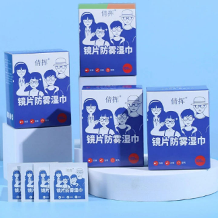 KHĂN LAU KÍNH  Nano hộp 100 miếng khăn giấy chống bám hơi nước, lau sạch nhờn vân tay bụi bẩn trên mắt kính, điện thoại-Giấy lau Kính