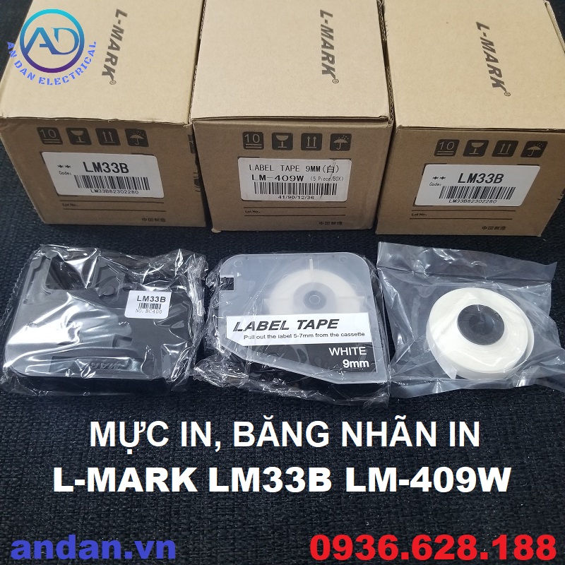 Mực in lm33b l-mark dùng cho máy lk-320, lk-330 màu đen 12mmx80m -