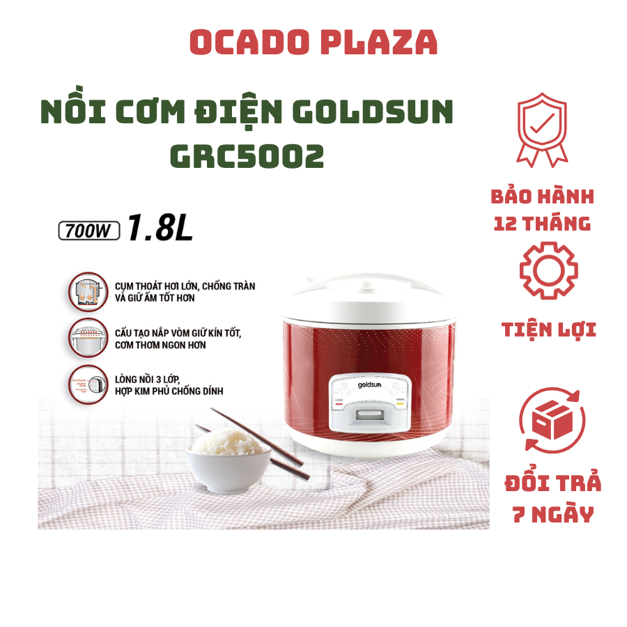 Nồi cơm điện 1,8l goldsun grc5002