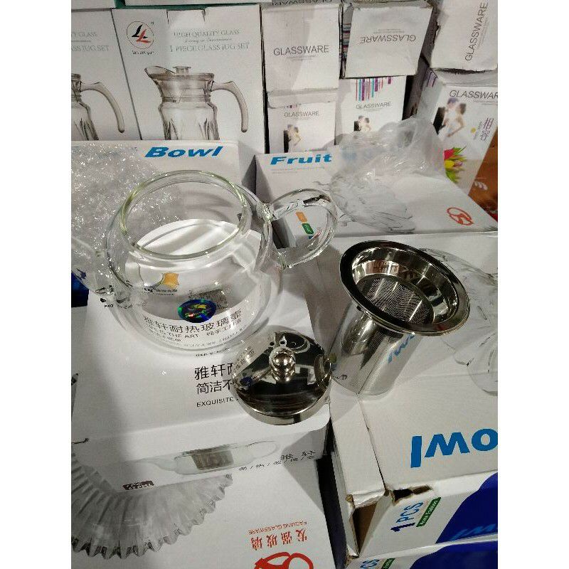 Xả kho - ấm pha trà thủy tinh 650ml,lõi lọc inox 304