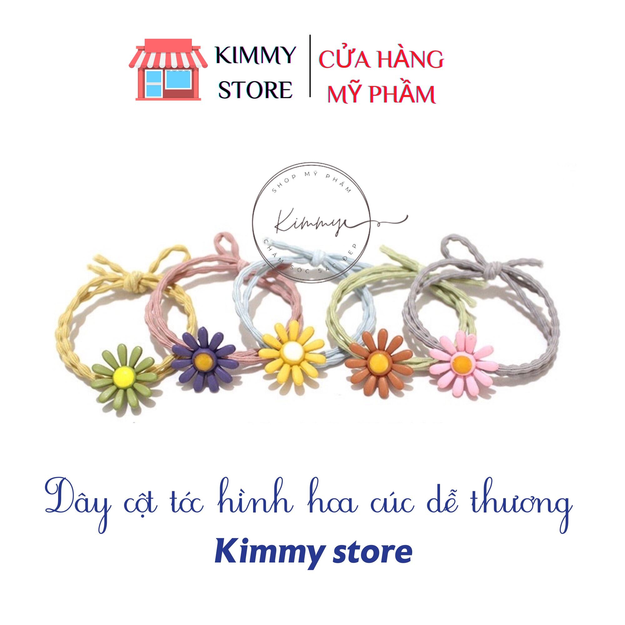 Dây thun cột tóc nhiều màu dễ thương