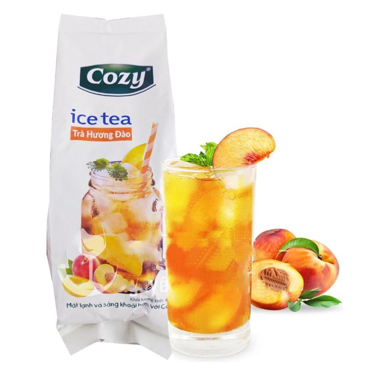 Trà đào hoà tan cozy icetea - túi 400g - cozy - nước giải khát tiện lợi