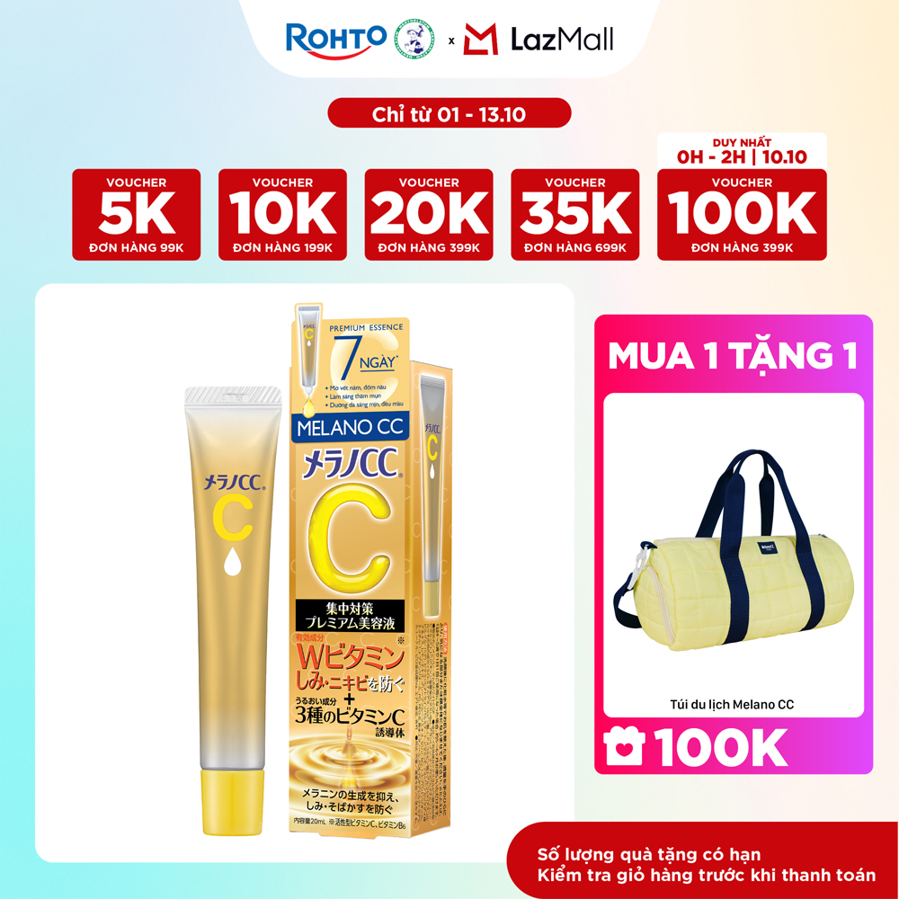 Tinh chất vitamin C dưỡng trắng, mờ thâm cao cấp Melano CC Premium Whitening Essence 20ml