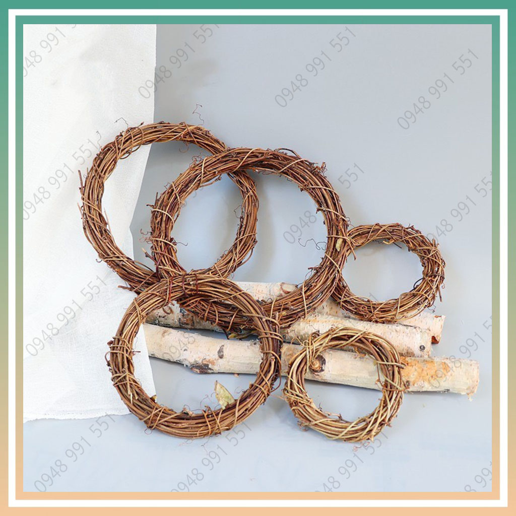 Vòng cỏ bện. Vòng cỏ trang trí noel, làm vòng hoa handmade