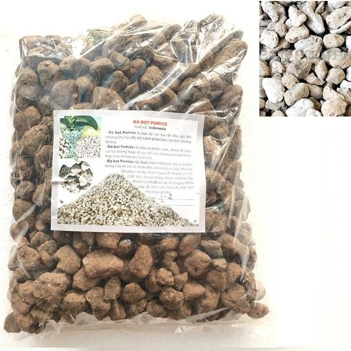  Túi 1,5kg đá bọt núi lửa Pumice cỡ 1cm đến 2cm xuất xứ indonesia