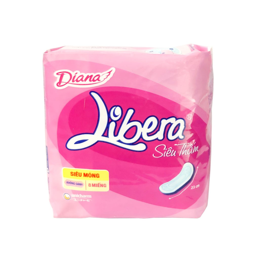 Băng vệ sinh Diana Libera siêu thấm siêu mỏng không cánh 8 miếng