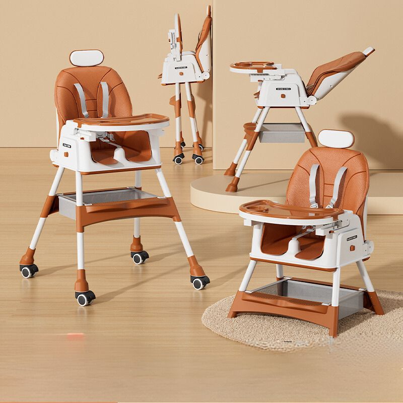 Ghế ăn dặm gấp gọn ngả lưng đa năng cho bé Babychic Ghế ăn dặm cao cấp 3 tư thế có dỏ và chỗ để chân và Gối tựa đầu