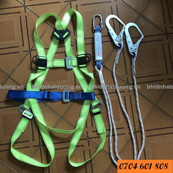 Dây An Toàn Toàn Thân 2 Móc Có Giảm Sốc DHPTX22-PLGXS, dây bảo hiểm hộ trợ người lao động làm việc trên cao