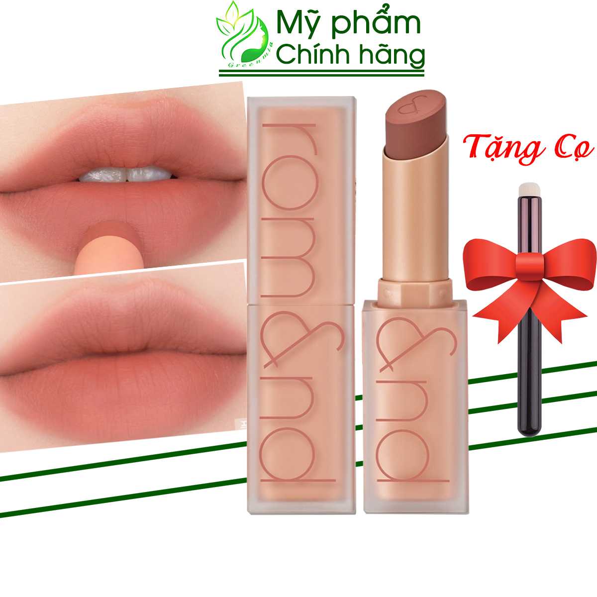 Son Thỏi Romand Zero Matte Lipstick Son Lì Mịn Màu 21 Smoked Begie Màu Be Sữa Chính Hãng