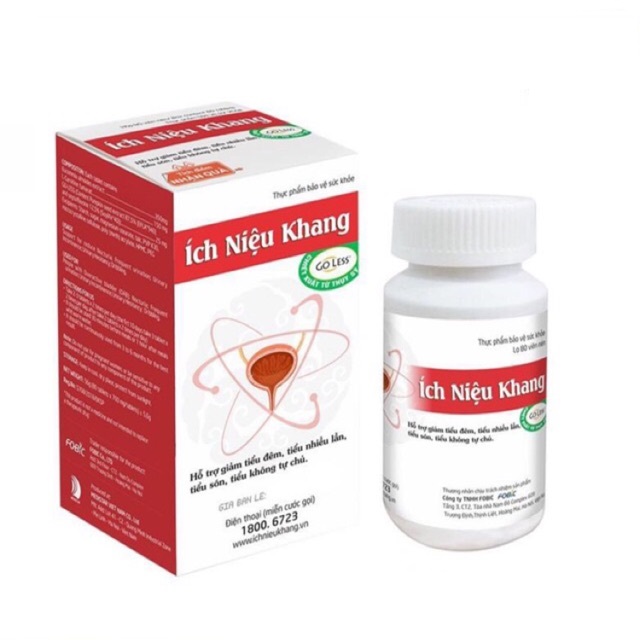Ích Niệu Khang giảm Tiểu đêm Tiểu nhiều lần Tiểu són lọ 80 viên