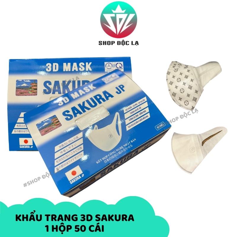 Khẩu Trang 3D Mask SAKURA Co Giãn Dễ Thở - Hộp 50 cái