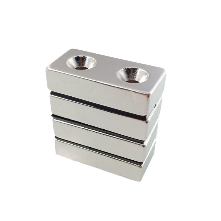 Nam châm hình chữ nhật siêu hút 2 lỗ 40x20x10mm, nam châm siêu cường lực