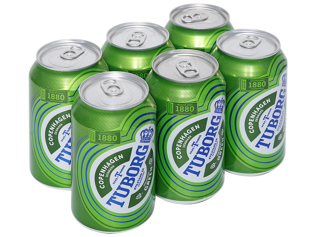 6 lon bia Tuborg 330ml