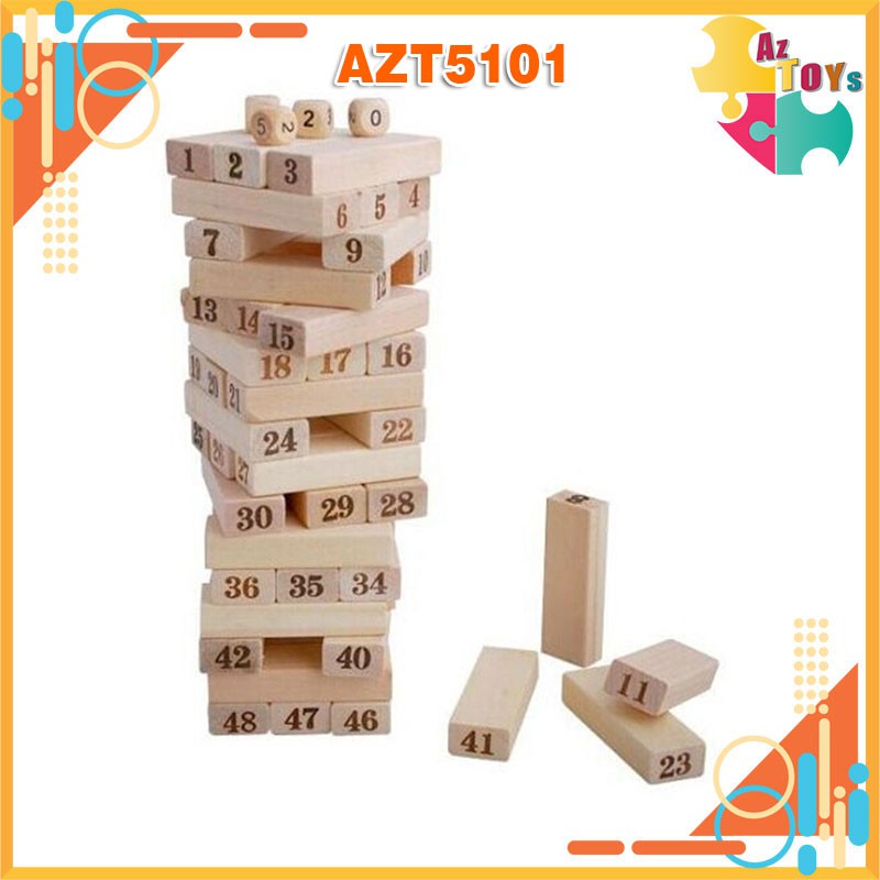 [HCM][XẢ KHO] Bộ Đồ Chơi Rút Gỗ 48 PCS - AZT5101