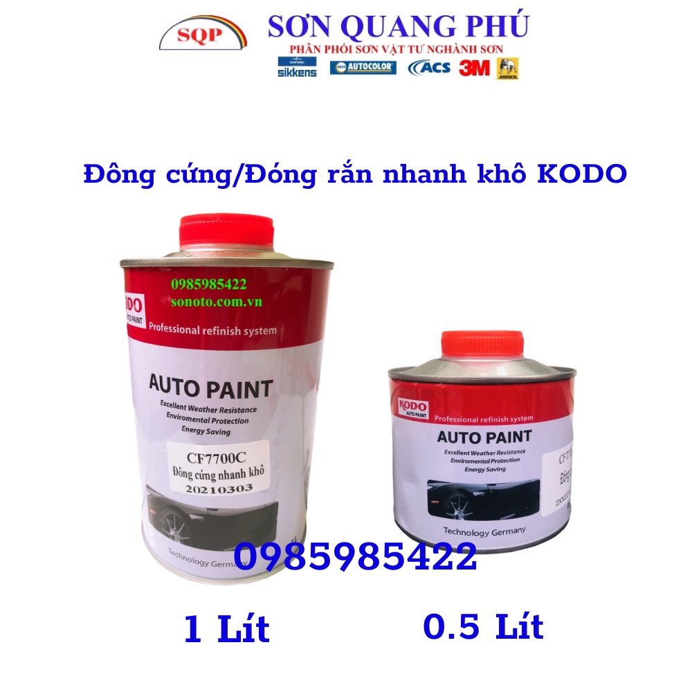 Đông cứng KODO 2K nhanh khô hãng Kodo lon 1 Lít, Chất đóng rắn cho dầu bóng, sơn 2K, sơn lót sơn xe 